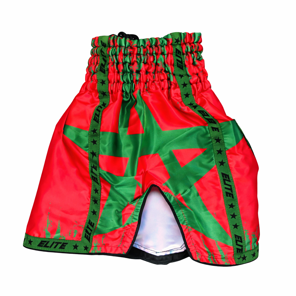 Morocco Flag Muay Thai Shorts - Performance Athletic Wear