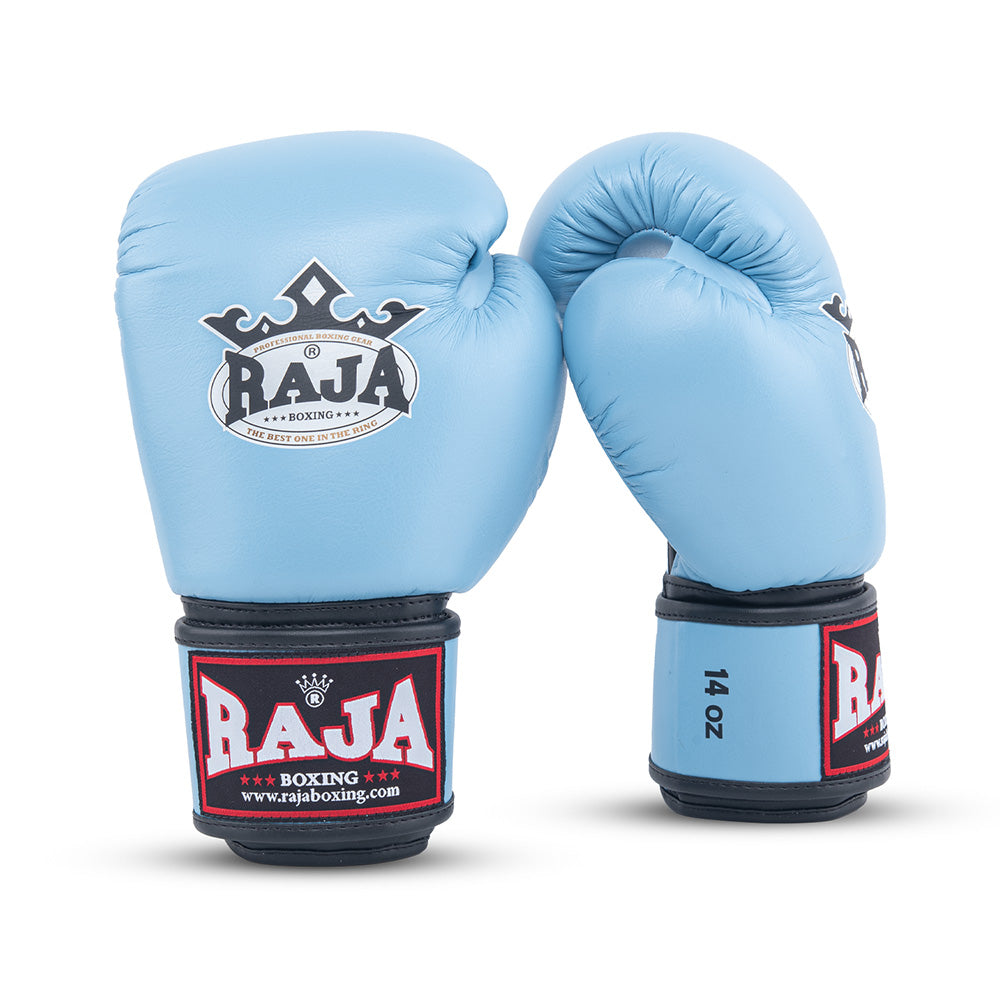 Gants de boxe Rajaboxing en cuir 'Bleu ciel standard'