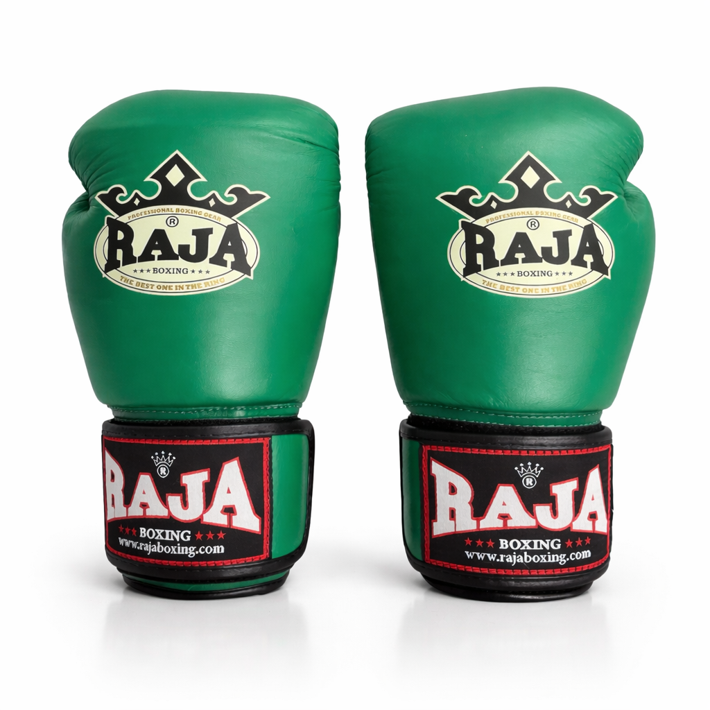 Gants de boxe Rajaboxing en cuir 'vert standard'