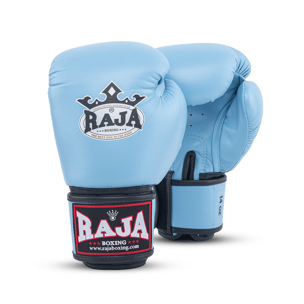 Gants de boxe Rajaboxing en cuir 'Bleu ciel standard'